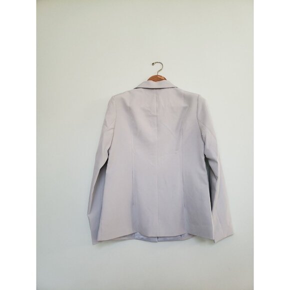 Allegra K Women's Sz L Blue Long Sleeve Blazer Jacket Button Satin Lapel NWT - Picture 2 of 6